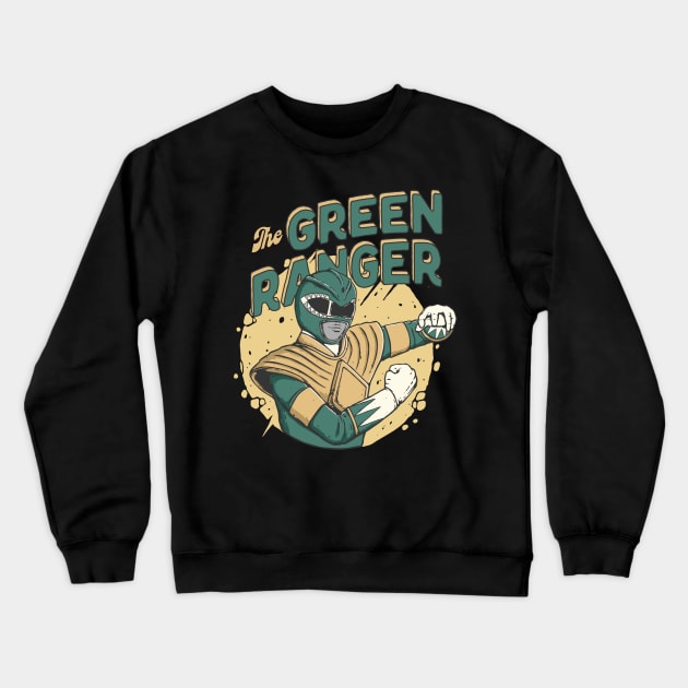 Mighty Morphin Power Ranger MMPR Green Ranger Tommy Oliver Crewneck Sweatshirt by LukmannHak